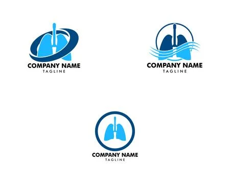 Set of Lung Logo Template Design Vector 库存插图