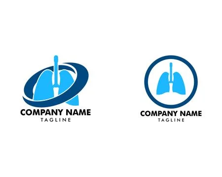 Set of Lung Logo Template Design Vector Stock Illustration