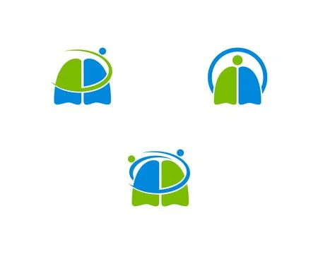 Set of Lungs Care Logo Template Design Vector Stock Illustration