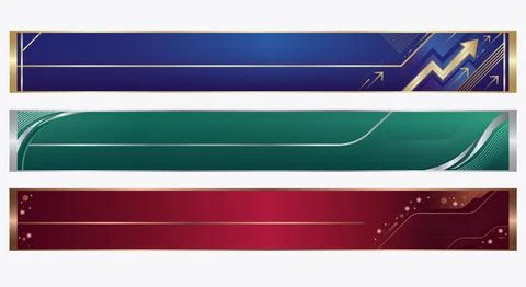 Set of luxury abstract web banners lower third modern geometric designs in .. Stock Illustration