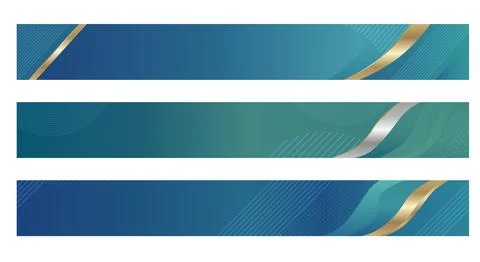 Set of luxury abstract web banners lower third gradient blue and turquoise .. 스톡 일러스트