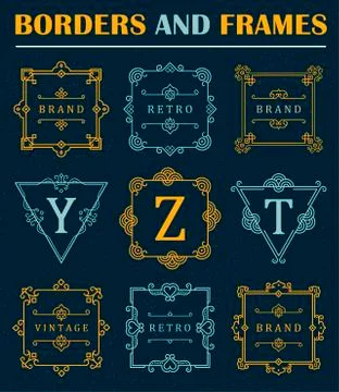Set of Luxury Borders and Frames Illustrazione stock