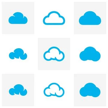 Set of Luxury Cloud Logo Design Concept Vector. Cloud Logo Template Vector Stock Illustration