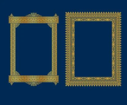 Set of luxury Decorative vintage frames and borders set,Gold photo frame Vect Stock-Illustration