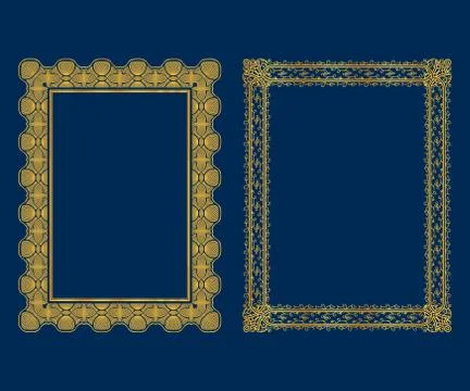 Set of luxury Decorative vintage frames and borders set,Gold photo frame Vect Stock-Illustration