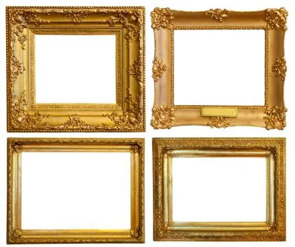 Set of  Luxury gilded frames Stock Photos