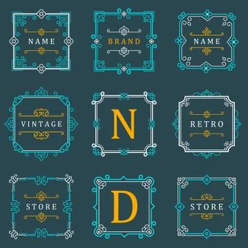 Set Luxury Logos and Monogram Template Stock-Illustration