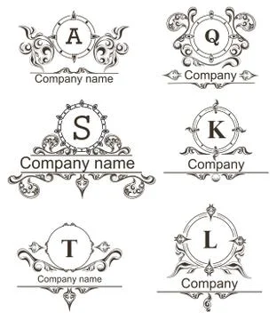 Set Luxury Logos Stock Illustration