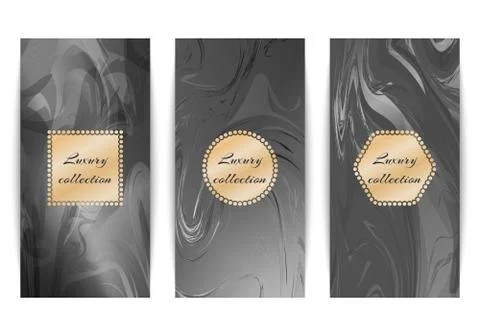 Set of luxury marble backgrounds Stock Illustration