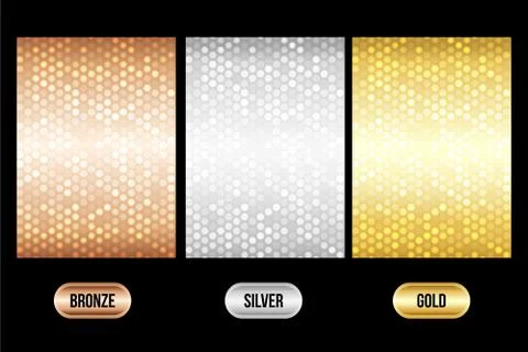 Set of luxury metallic backgrounds Stock Illustration
