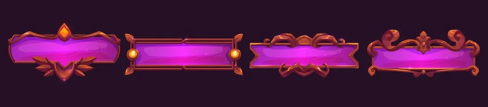 Set of luxury rectangular frames on background Stock Illustration