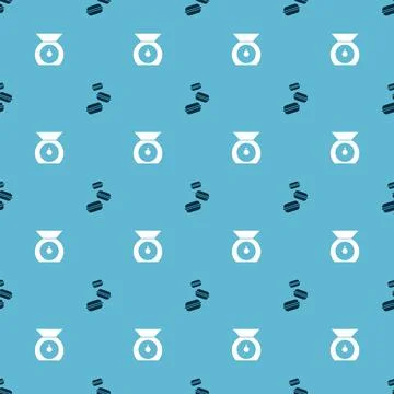 Set Macaron cookie and Scales on seamless pattern. Vector 스톡 일러스트