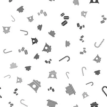 Set Macaron cookie, Stack of pancakes, Christmas candy cane and Bag flour on Stock Illustration