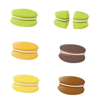 Set of macaroons with a slit Stock Illustration