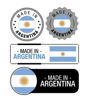Set of Made in Argentina labels, logo, Argentina Flag Stock Illustration
