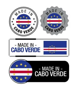 Set of Made in Cabo Verde labels, logo, Cabo Verde Flag Stock Illustration