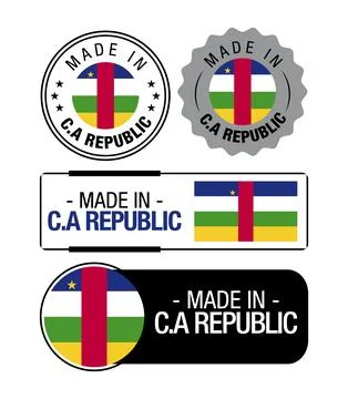 Set of Made in Central African Republic labels, logo Stock Illustration