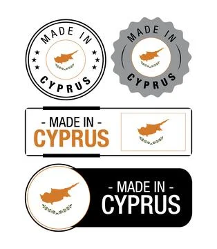 Set of Made in Cyprus labels, logo, Cyprus Flag, Cyprus Product Emblem Stock Illustration