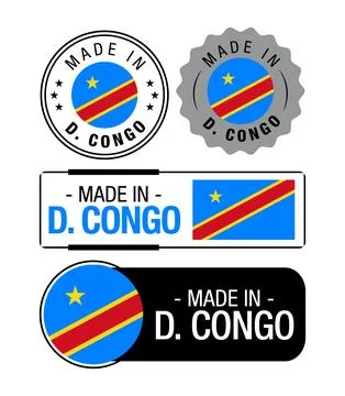 Set of Made in Democratic Republic of Congo labels, logo Stock Illustration