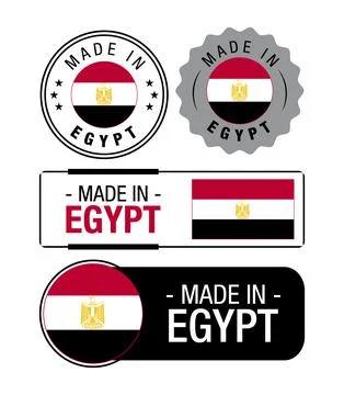 Set of Made in Egypt labels, logo, Egypt Flag, Egypt Product Emblem Stock Illustration