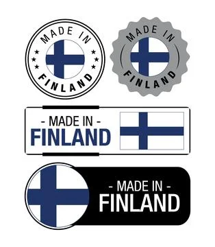Set of Made in Finland labels, logo, Finland Flag, Finland Product Emblem Stock Illustration