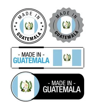 Set of Made in Guatemala labels, logo, Guatemala Flag, Guatemala Product Emblem Stock Illustration
