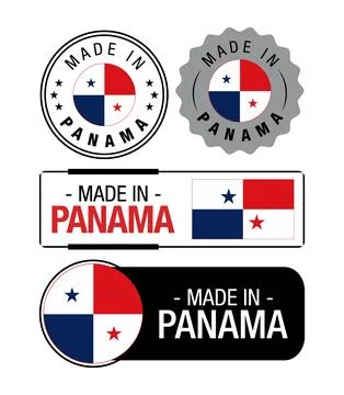 Set of Made in Panama labels, logo, Panama Flag Stock Illustration