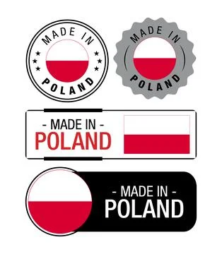 Set of Made in Poland labels, logo, Poland flag, Poland Product Emblem Stock Illustration