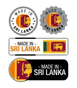 Set of Made in Srilanka labels, logo, Srilanka Flag Stock Illustration