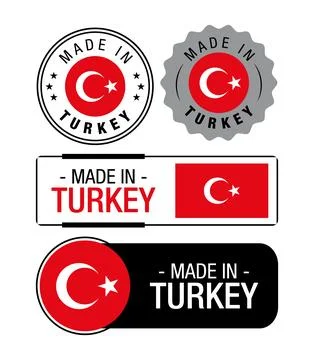 Set of Made in Turkey labels, logo, Turkey flag, Turkey Product Emblem Stock Illustration