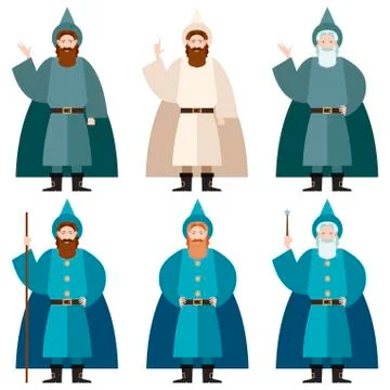 Set of Mages Stock Illustration