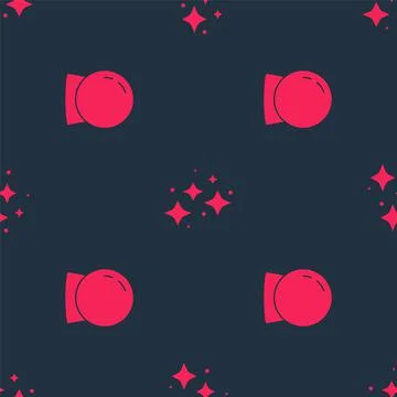 Set Magic ball and Sparkle stars with magic on seamless pattern. Vector Stock Illustration