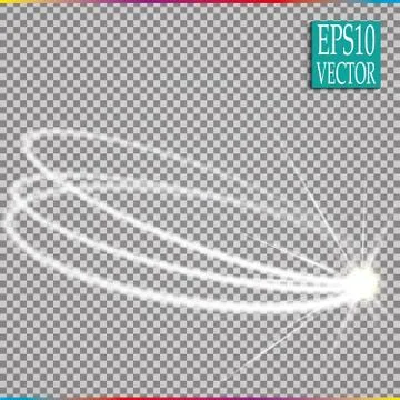 Set of magic glowing spark swirl trail effect isolated on transparent backgro Stock Illustration