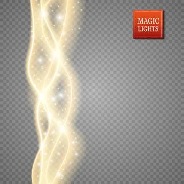 Set of magic glowing spark swirl trail effect isolated on transparent backgro Stock-Illustration