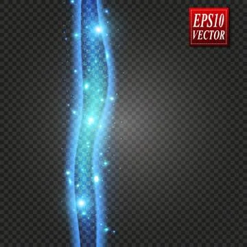 Set of magic glowing spark swirl trail effect isolated on transparent backgro Stock Illustration