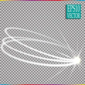 Set of magic glowing spark swirl trail effect isolated on transparent background Stock-Illustration