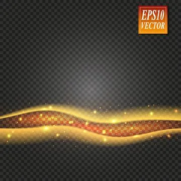 Set of magic glowing spark swirl trail effect isolated on transparent background Stock-Illustration