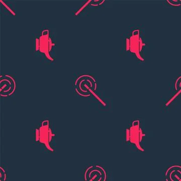 Set Magic lamp or Aladdin and wand on seamless pattern. Vector Stockillustratie