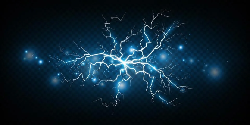 A set of Magic lightning and bright lighting effects. Vector illustration. Stock-Illustration
