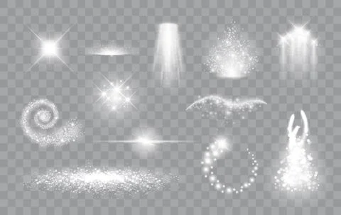 Set of magic lights Stock Illustration