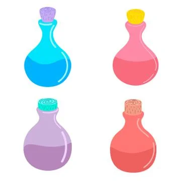 Set of magic potion. Elixir, antidote Stock Illustration