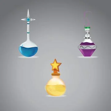 Set of magic potion Illustrazione stock
