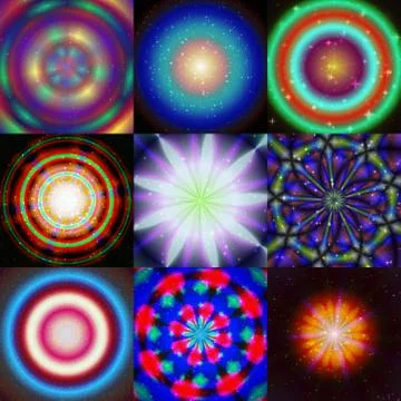 Set of magic ring generated textures Stock Illustration