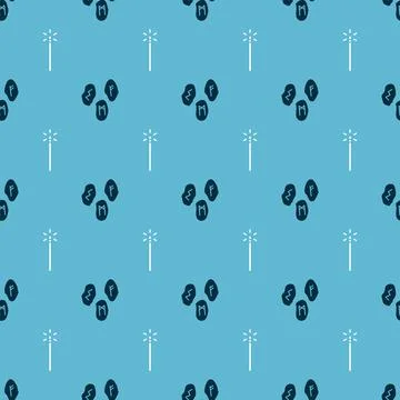 Set Magic runes and Magic wand on seamless pattern. Vector イラスト素材