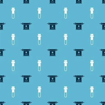 Set Magic scroll and Bottle with love potion on seamless pattern. Vector Stock Illustration