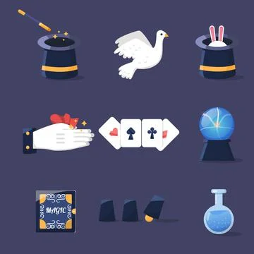A set of magic tools Stock Illustration