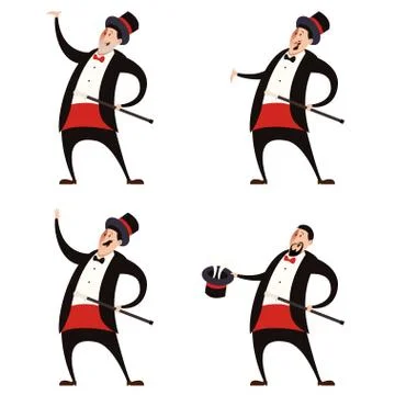 Set of Magicians Stock Illustration