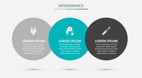 Set Magnet, Electric plug and Screwdriver. Business infographic template. Vector イラスト素材