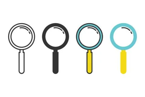 Set of magnifying glass icon vector illustration Stock Illustration
