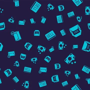 Set Mail and e-mail, Envelope, Sell button and Stacks paper money cash on Stock Illustration